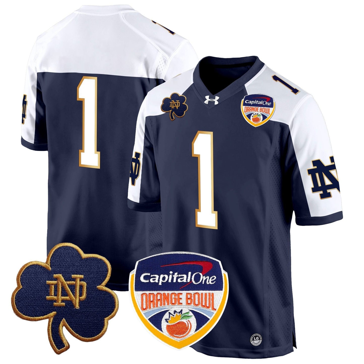 ND 2024 Orange Bowl Patch Game Jersey - All Stitched
