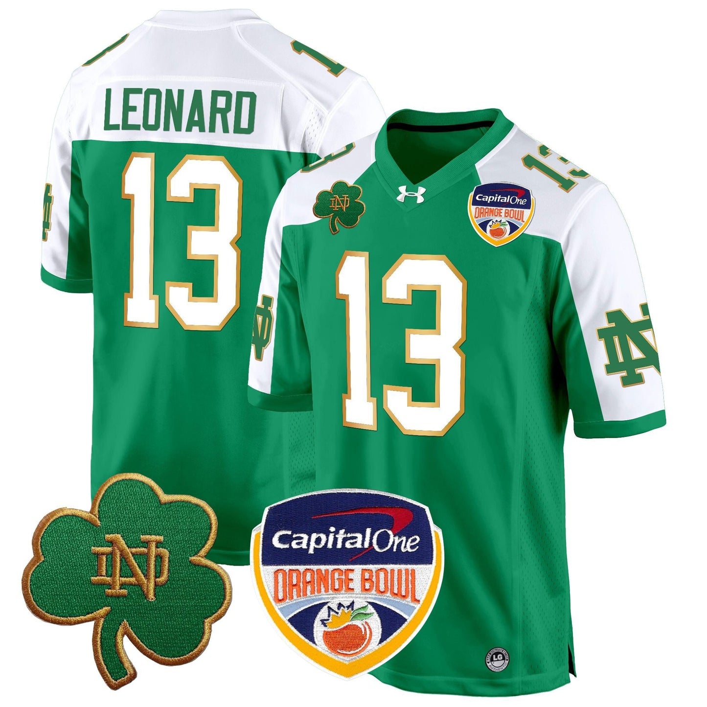 ND 2024 Orange Bowl Patch Game Jersey - All Stitched