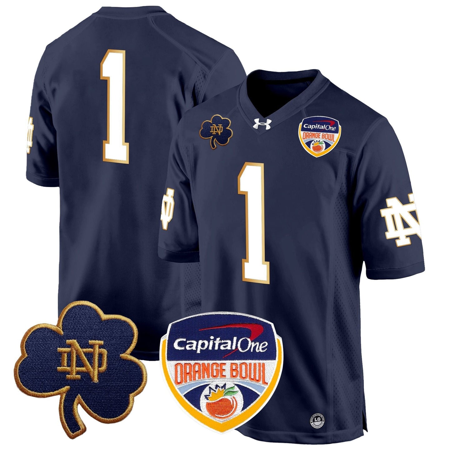 ND 2024 Orange Bowl Patch Game Jersey - All Stitched