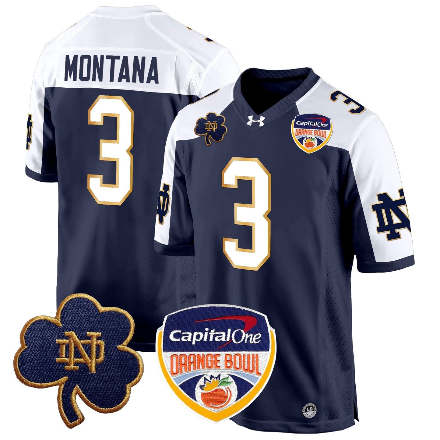 ND 2024 Orange Bowl Patch Game Jersey - All Stitched