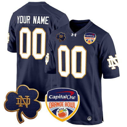 ND 2024 Orange Bowl Patch Game Custom Jersey - All Stitched