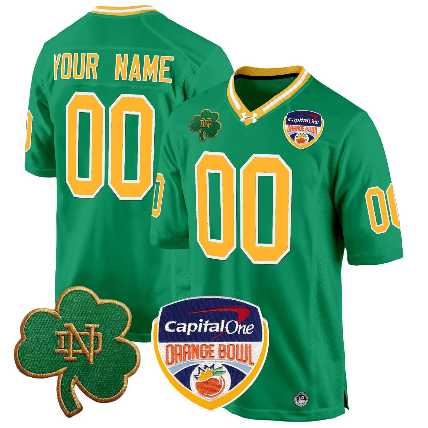 ND 2024 Orange Bowl Patch Game Custom Jersey - All Stitched