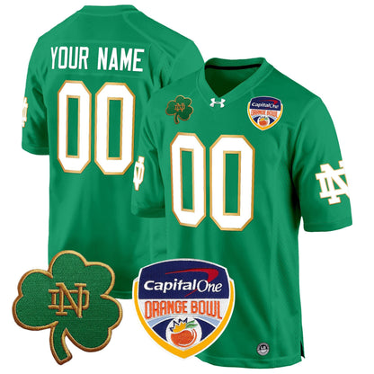ND 2024 Orange Bowl Patch Game Custom Jersey - All Stitched