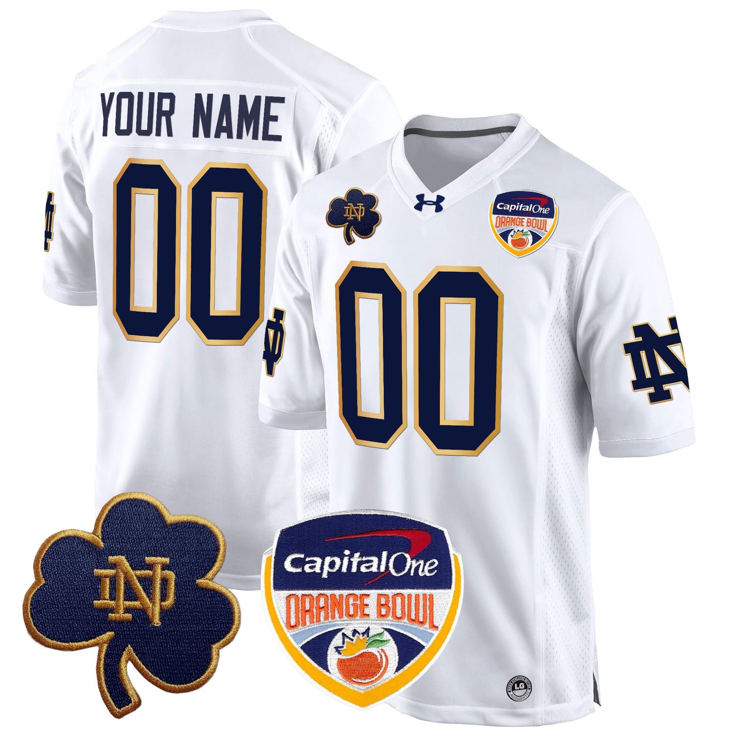 ND 2024 Orange Bowl Patch Game Custom Jersey - All Stitched