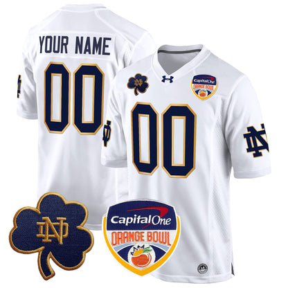 ND 2024 Orange Bowl Patch Game Custom Jersey - All Stitched