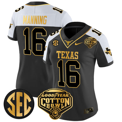 Women's TEX Cotton Bowl Patch Gold Vapor Limited Jersey - All Stitched