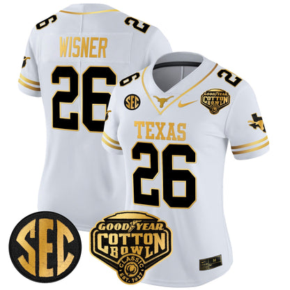 Women's TEX Cotton Bowl Patch Gold Vapor Limited Jersey - All Stitched