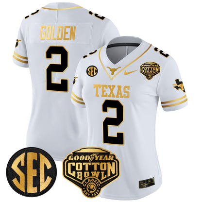 Women's TEX Cotton Bowl Patch Gold Vapor Limited Jersey - All Stitched