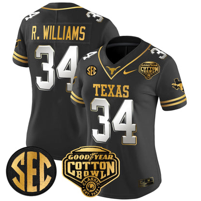 Women's TEX Cotton Bowl Patch Gold Vapor Limited Jersey - All Stitched