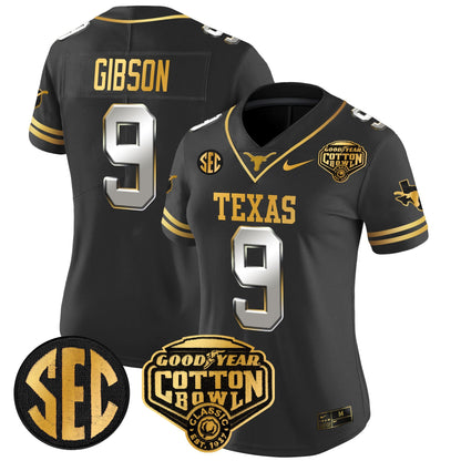 Women's TEX Cotton Bowl Patch Gold Vapor Limited Jersey - All Stitched