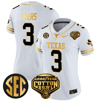 Women's TEX Cotton Bowl Patch Gold Vapor Limited Jersey - All Stitched