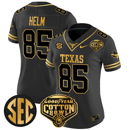 Women's TEX Cotton Bowl Patch Gold Vapor Limited Jersey - All Stitched