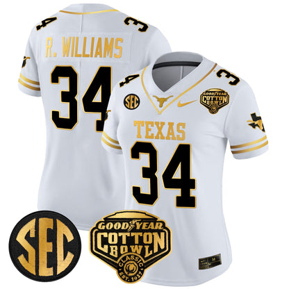 Women's TEX Cotton Bowl Patch Gold Vapor Limited Jersey - All Stitched