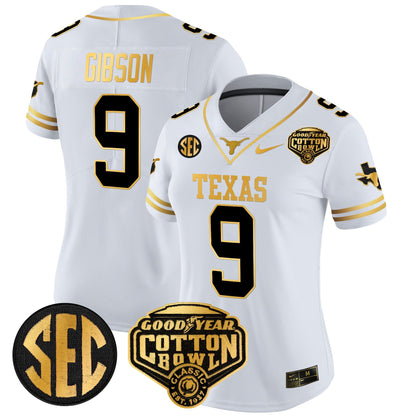 Women's TEX Cotton Bowl Patch Gold Vapor Limited Jersey - All Stitched