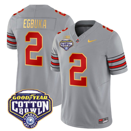 OSU 'Heritage Stripe' Cotton Bowl Patch Gold Trim Vapor Limited Jersey - All Stitched