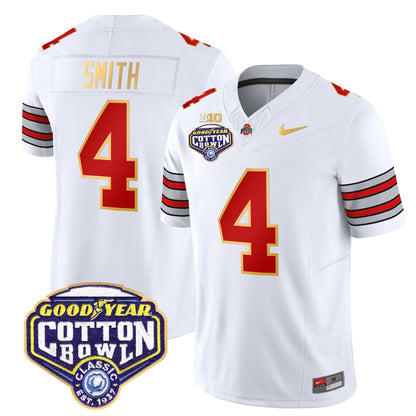 OSU 'Heritage Stripe' Cotton Bowl Patch Gold Trim Vapor Limited Jersey - All Stitched