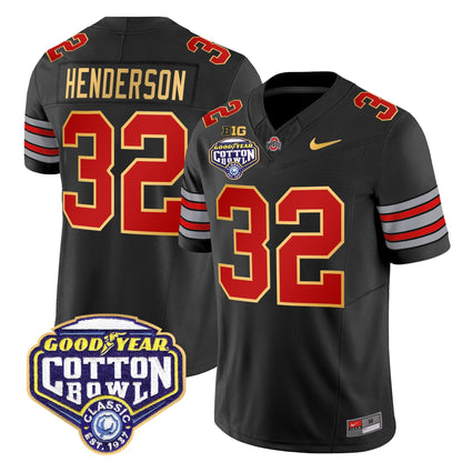 OSU 'Heritage Stripe' Cotton Bowl Patch Gold Trim Vapor Limited Jersey - All Stitched