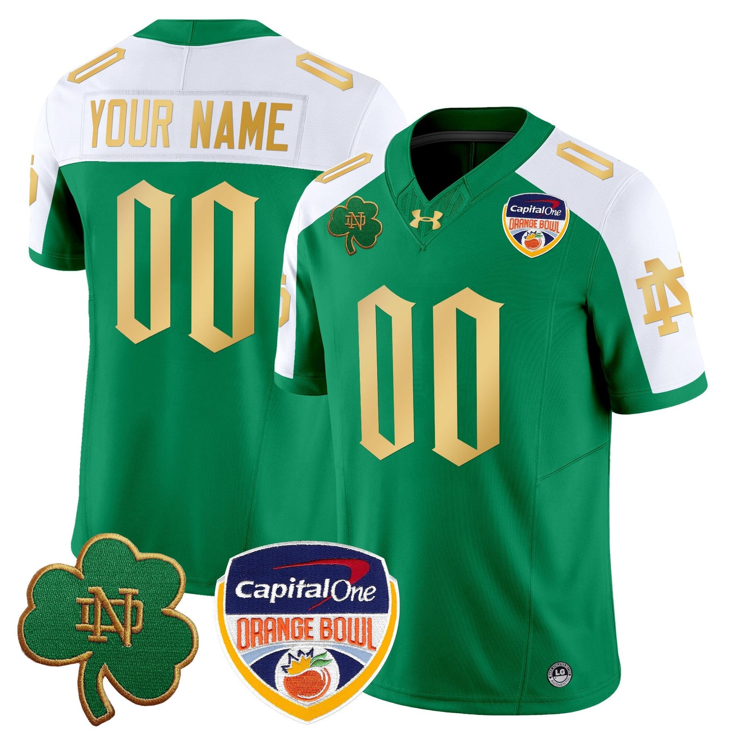 ND 2024 Orange Bowl Patch Vapor Limited Custom Jersey V2 - All Stitched