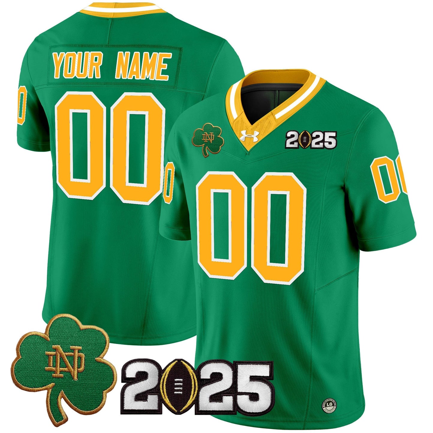 ND 2025 CFP Final Patch Vapor Limited Custom Jersey - All Stitched