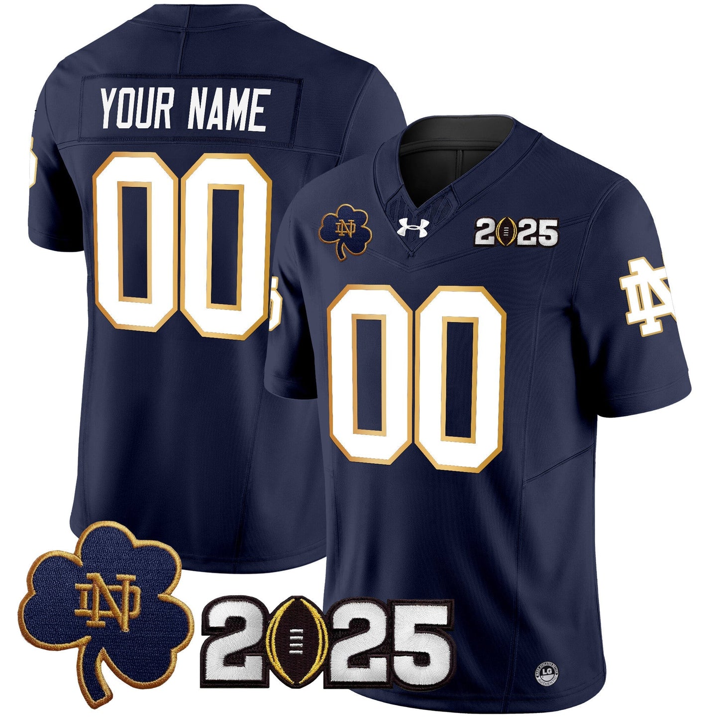 ND 2025 CFP Final Patch Vapor Limited Custom Jersey - All Stitched