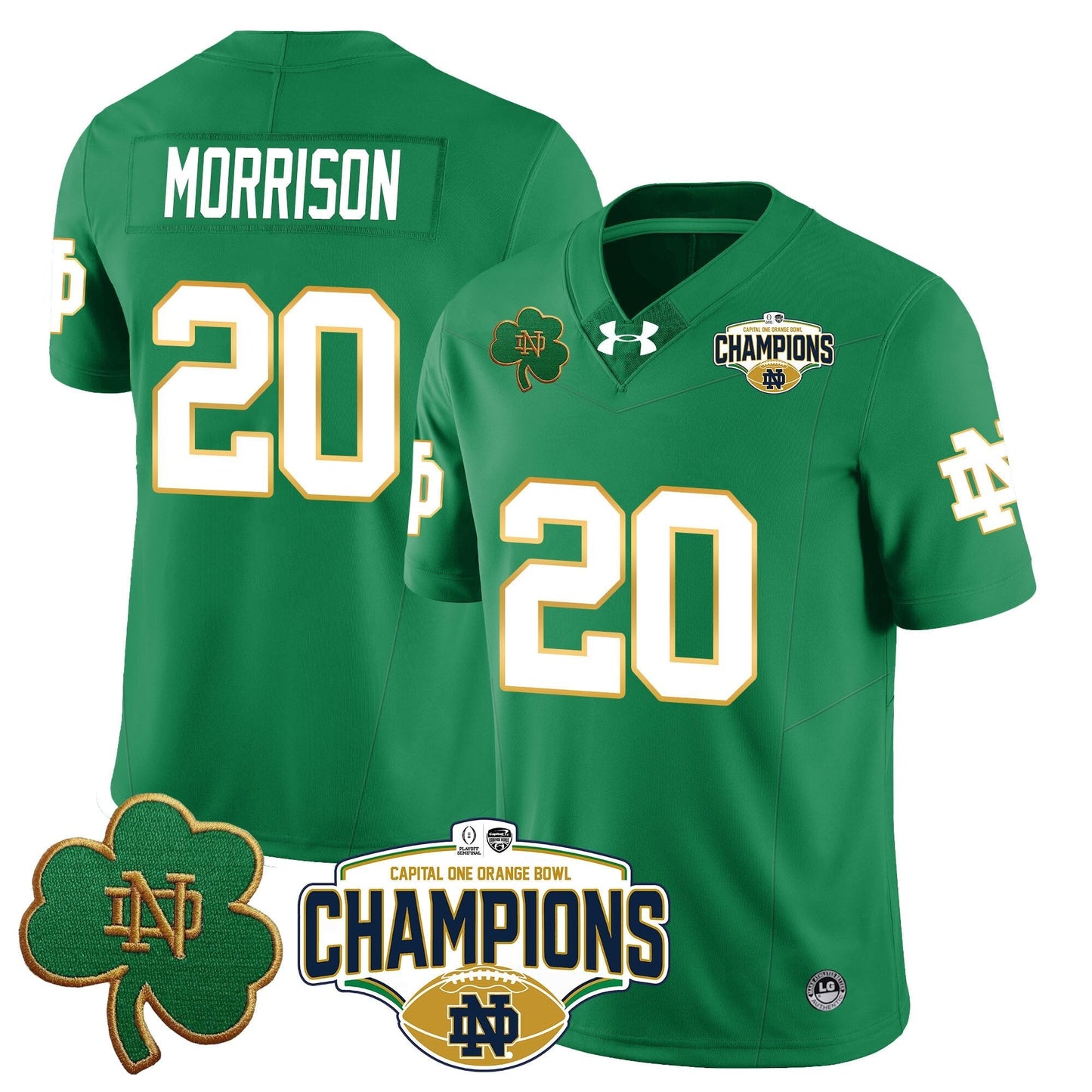 ND 2025 Orange Bowl Champions Jersey N5 - All Stitched