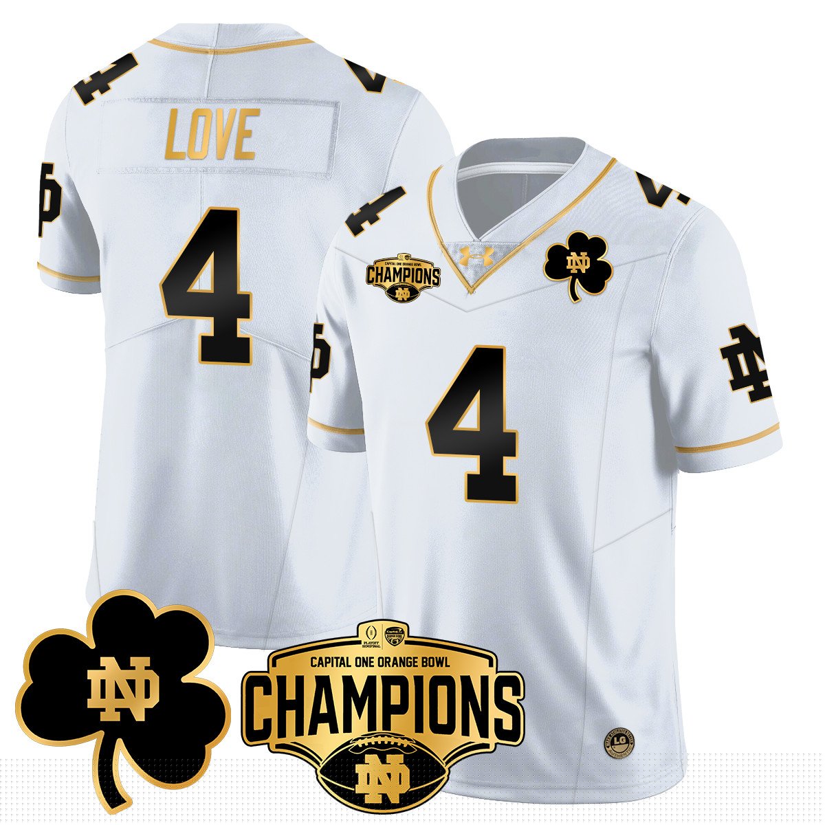 ND 2025 Orange Bowl Champions Jersey N5 - All Stitched