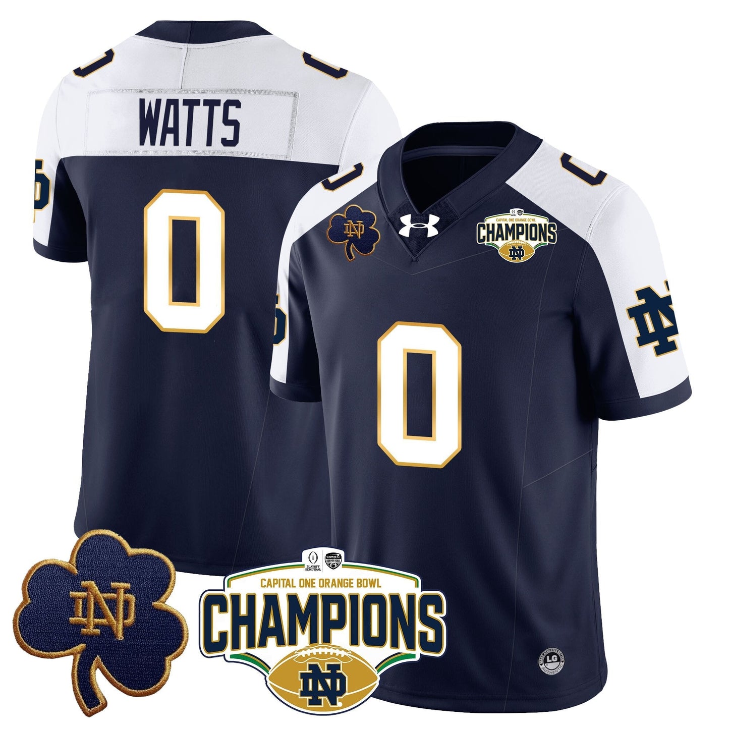 ND 2025 Orange Bowl Champions Jersey N5 - All Stitched