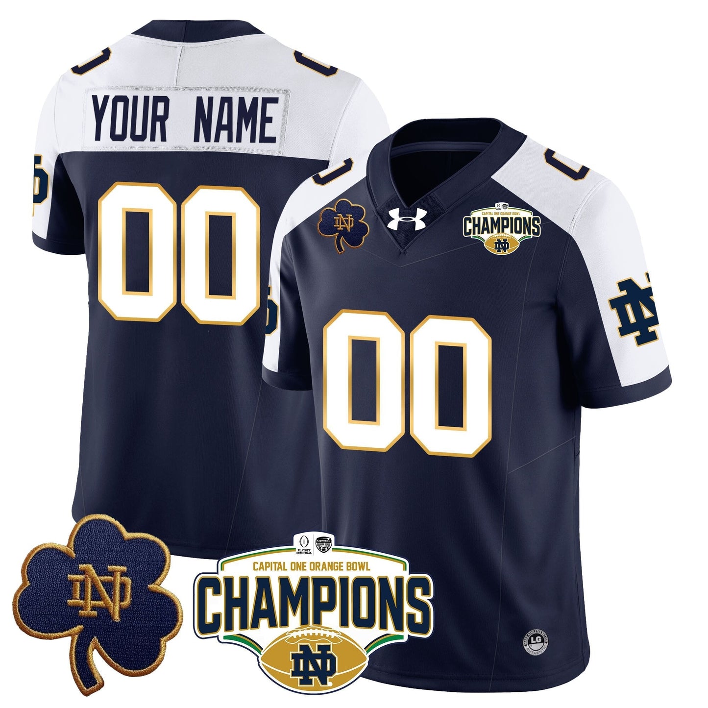 Custom ND 2025 Orange Bowl Champions Jersey N5 - All Stitched