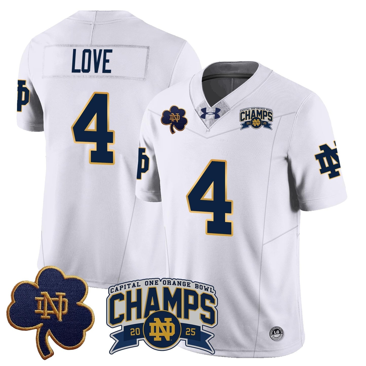 ND 2025 Orange Bowl Champions Jersey N6 - All Stitched