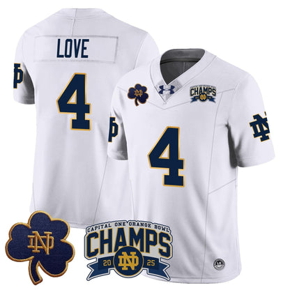 ND 2025 Orange Bowl Champions Jersey N6 - All Stitched