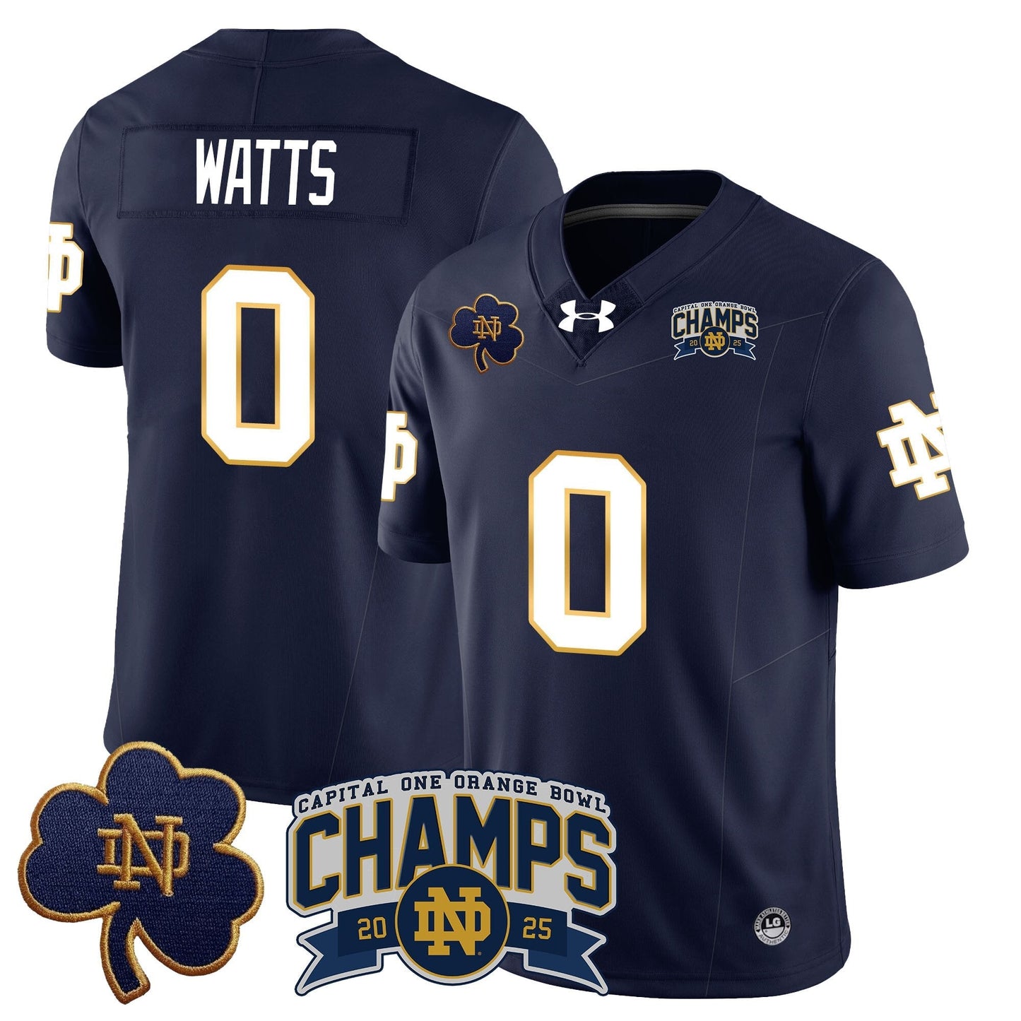 ND 2025 Orange Bowl Champions Jersey N6 - All Stitched