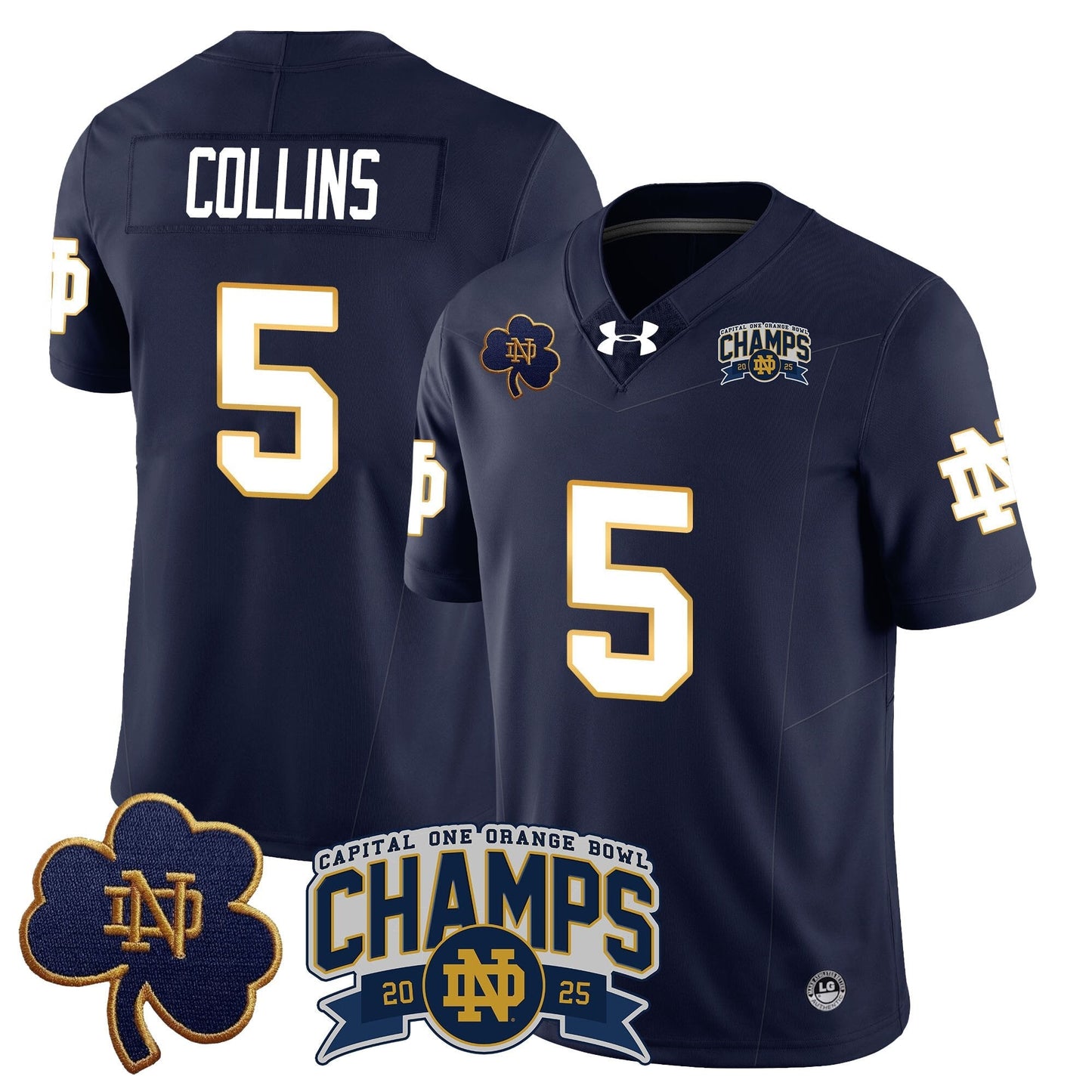 ND 2025 Orange Bowl Champions Jersey N6 - All Stitched