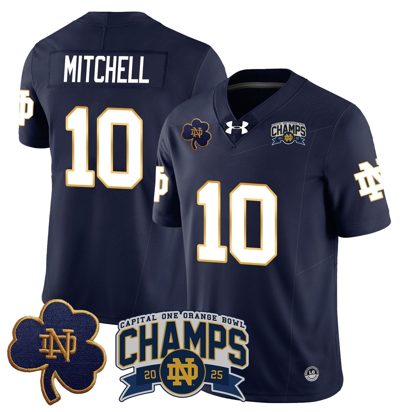 ND 2025 Orange Bowl Champions Jersey N6 - All Stitched