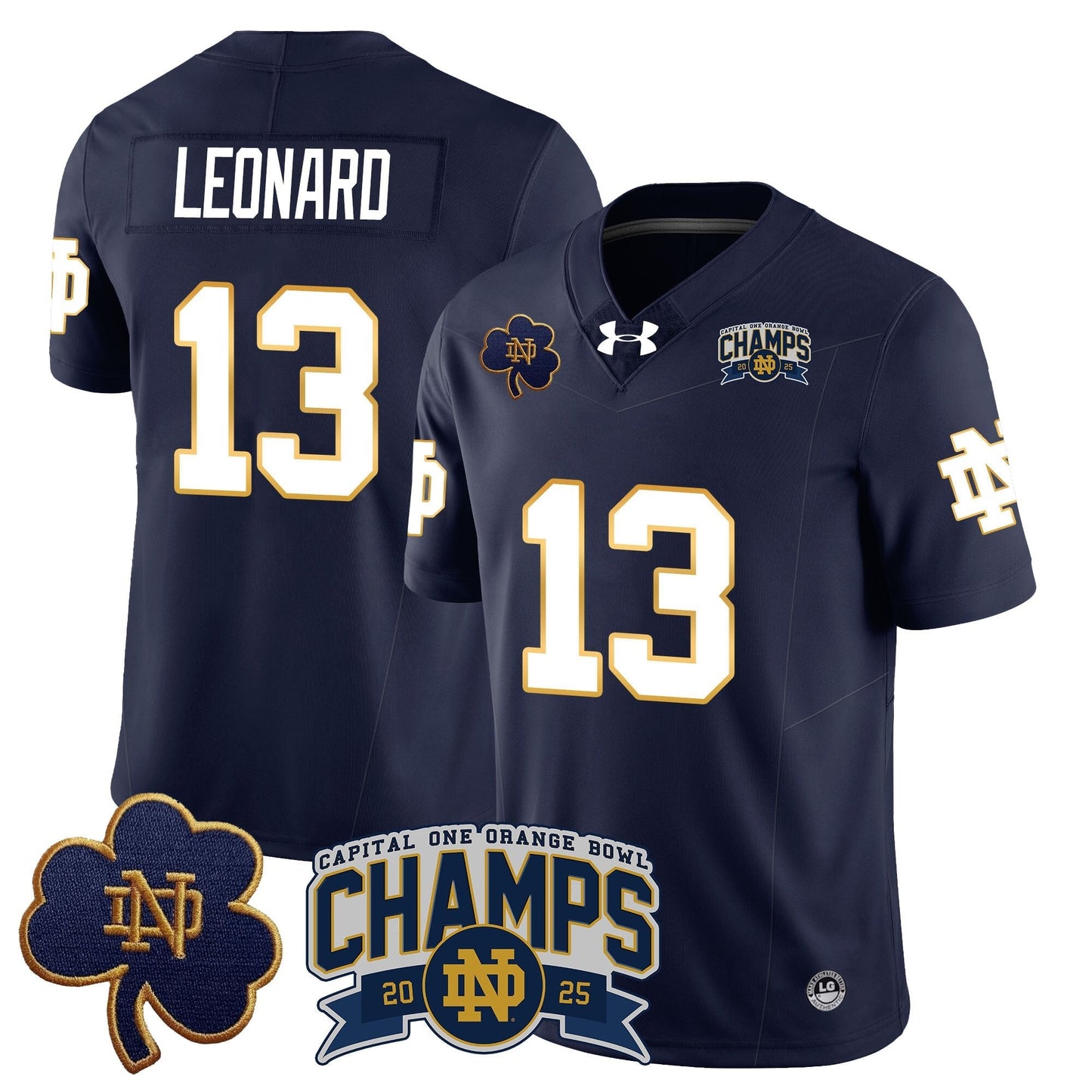 ND 2025 Orange Bowl Champions Jersey N6 - All Stitched
