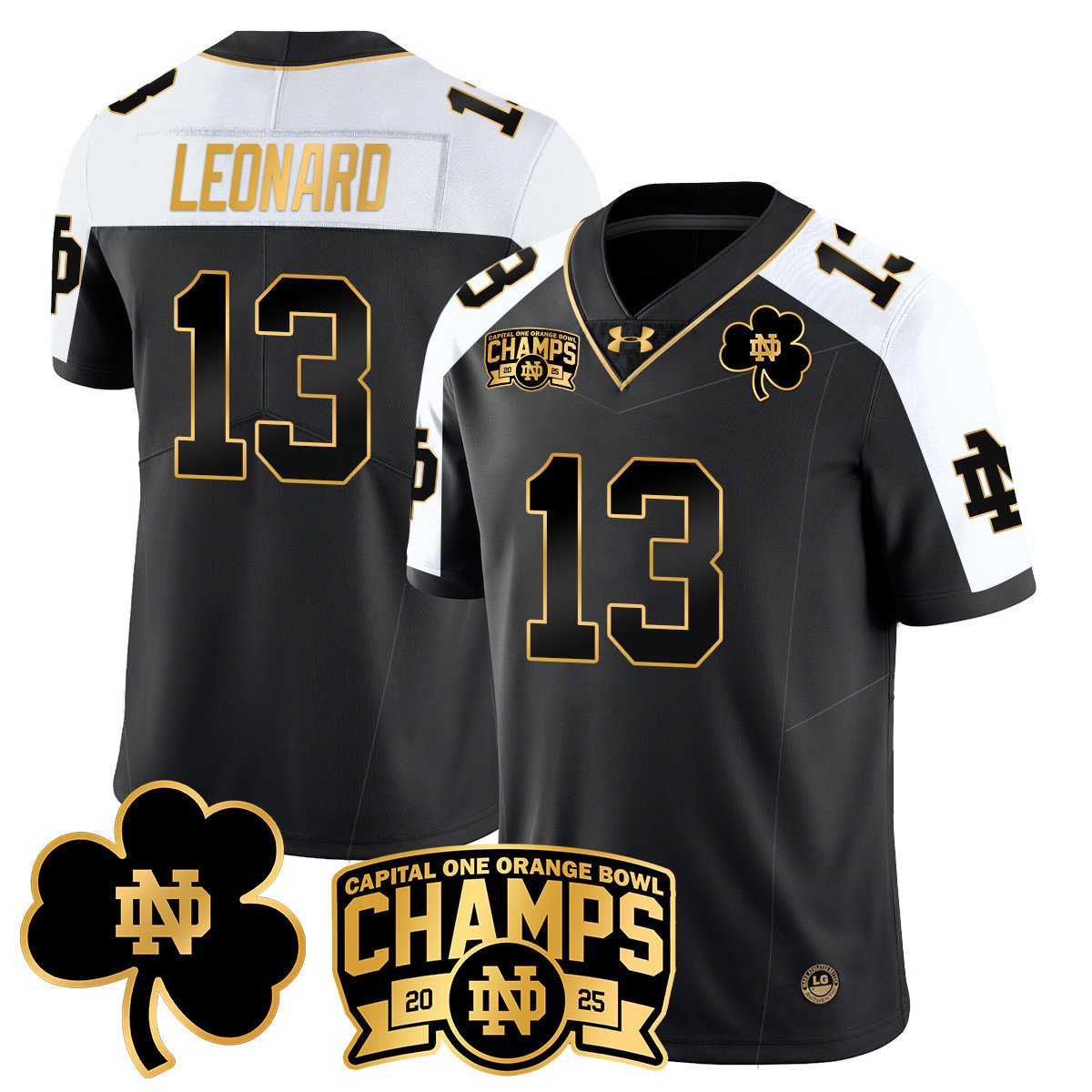 ND 2025 Orange Bowl Champions Jersey N6 - All Stitched