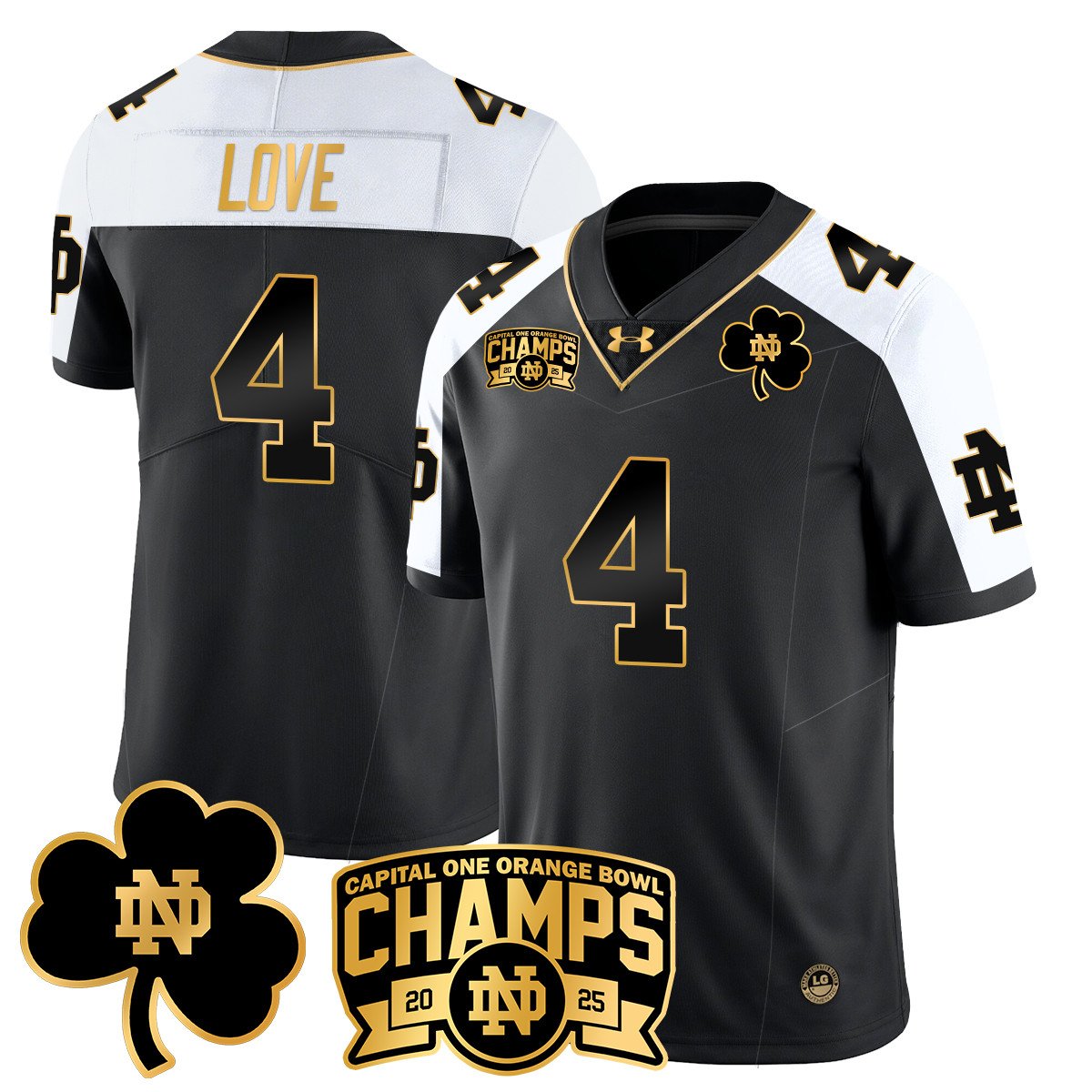 ND 2025 Orange Bowl Champions Jersey N6 - All Stitched