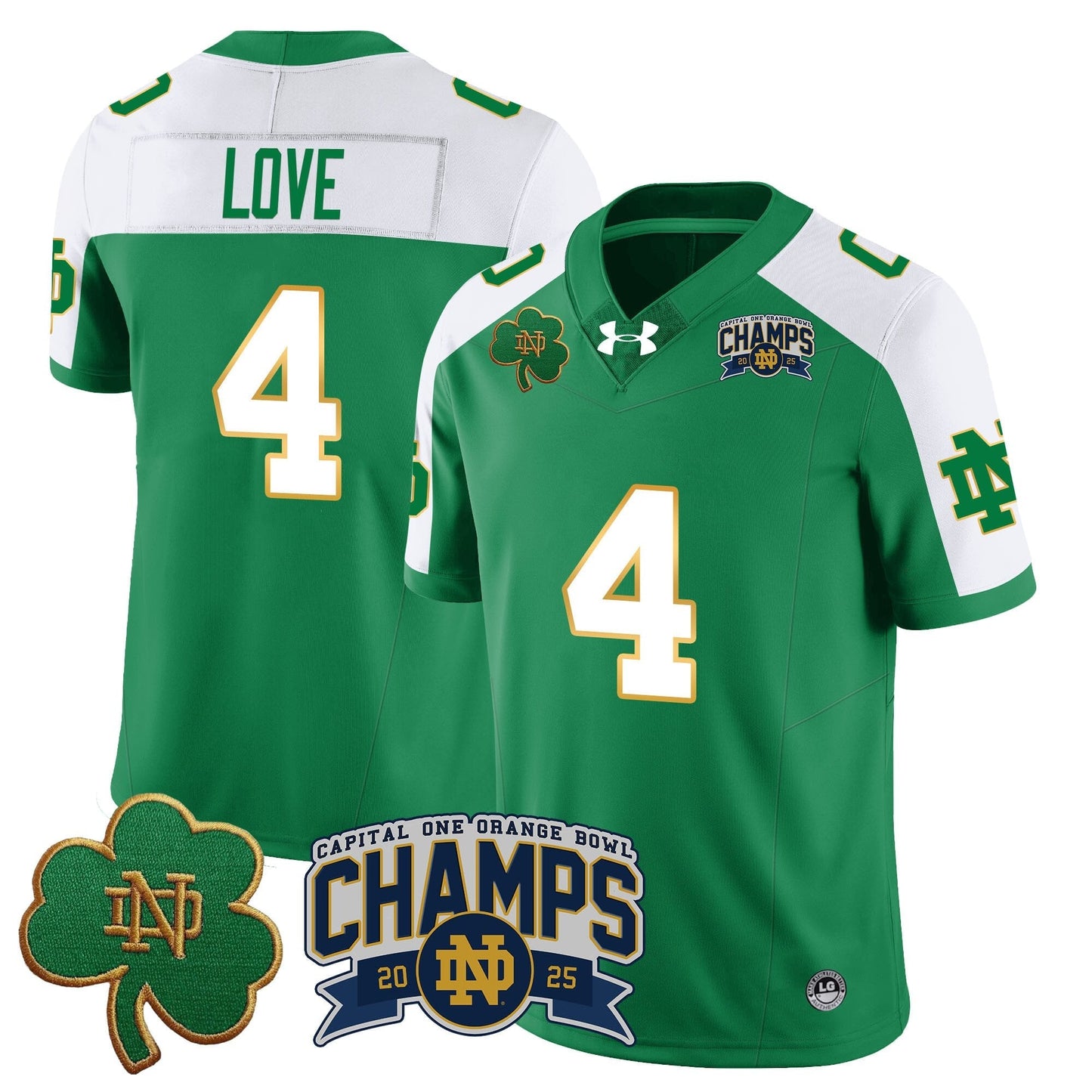 ND 2025 Orange Bowl Champions Jersey N6 - All Stitched
