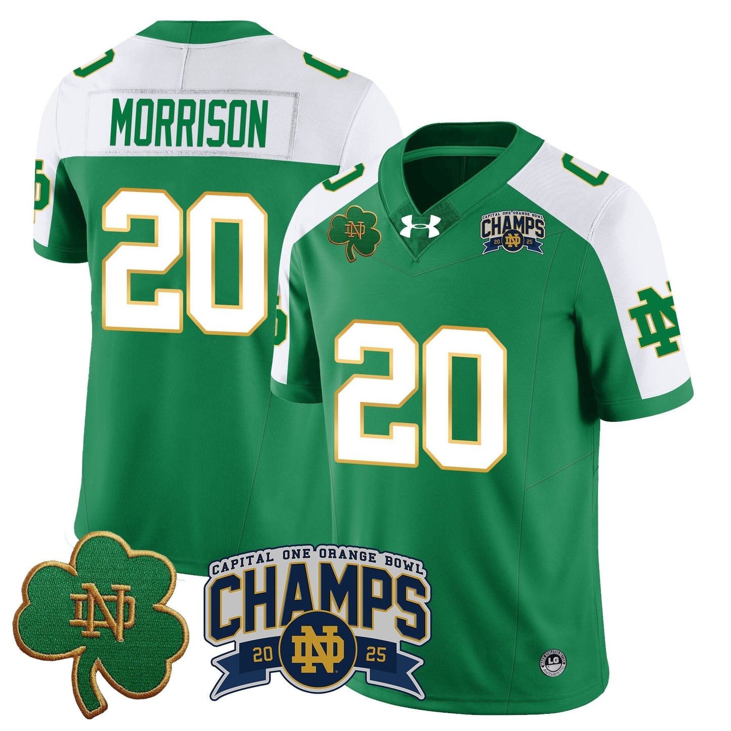 ND 2025 Orange Bowl Champions Jersey N6 - All Stitched