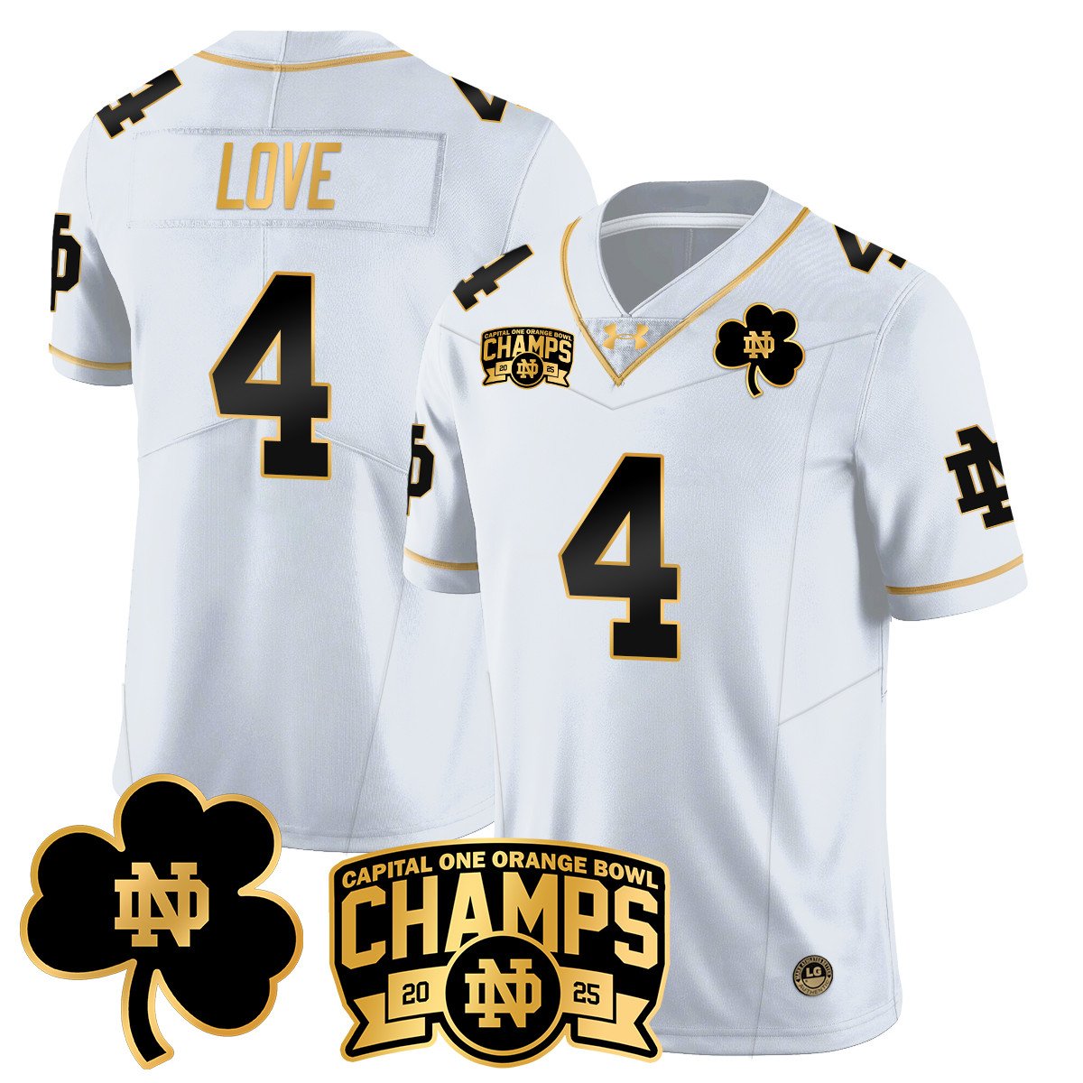 ND 2025 Orange Bowl Champions Jersey N6 - All Stitched