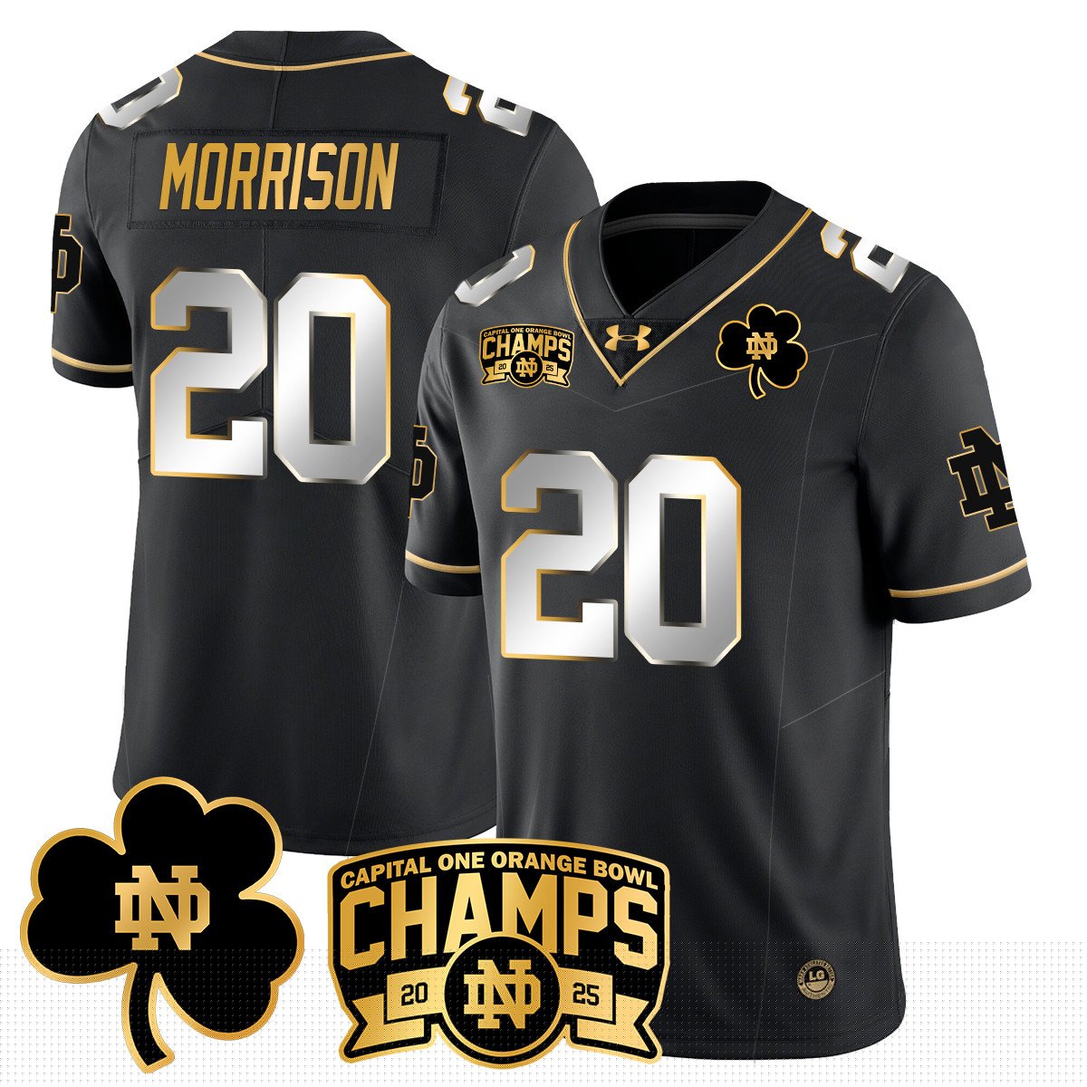 ND 2025 Orange Bowl Champions Jersey N6 - All Stitched