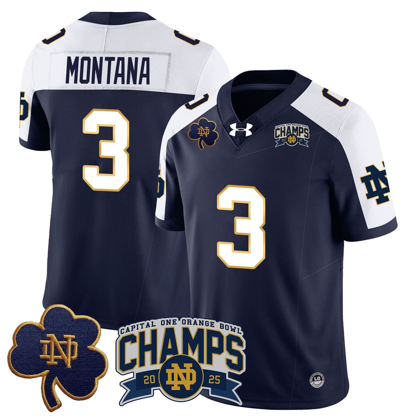 ND 2025 Orange Bowl Champions Jersey N6 - All Stitched