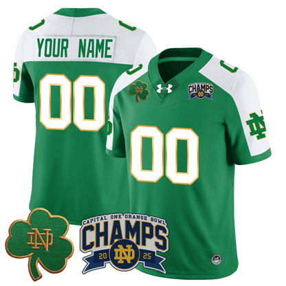 Custom ND 2025 Orange Bowl Champions Jersey N6 - All Stitched