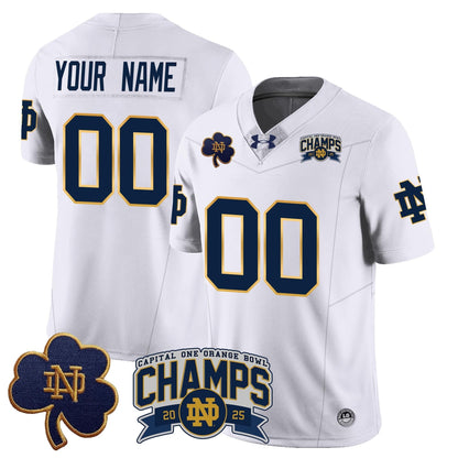 Custom ND 2025 Orange Bowl Champions Jersey N6 - All Stitched
