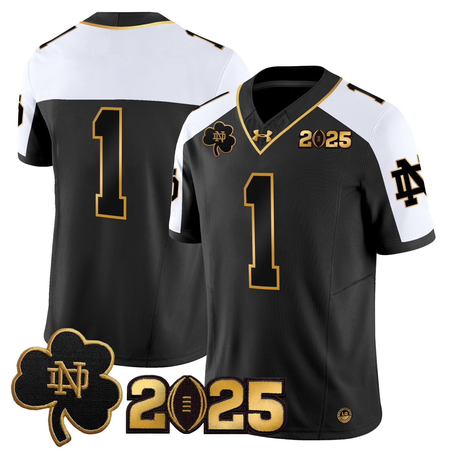 ND 2025 CFP Final Patch Gold Vapor Limited Jersey - All Stitched