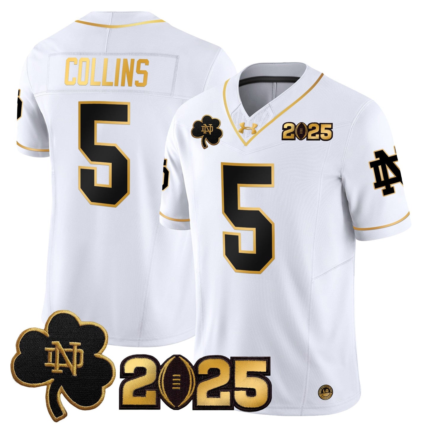 ND 2025 CFP Final Patch Gold Vapor Limited Jersey - All Stitched