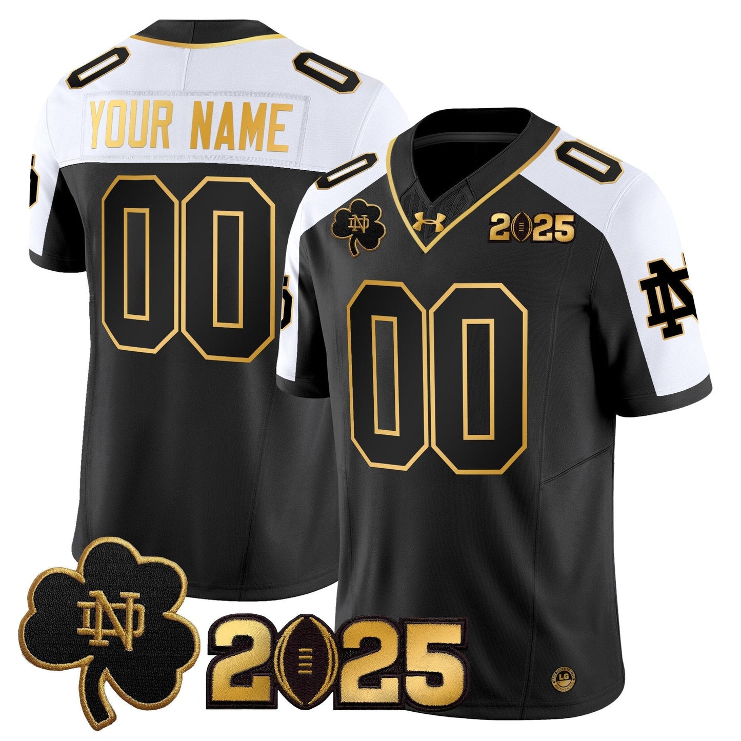 ND 2025 CFP Final Patch Gold Vapor Limited Custom Jersey - All Stitched