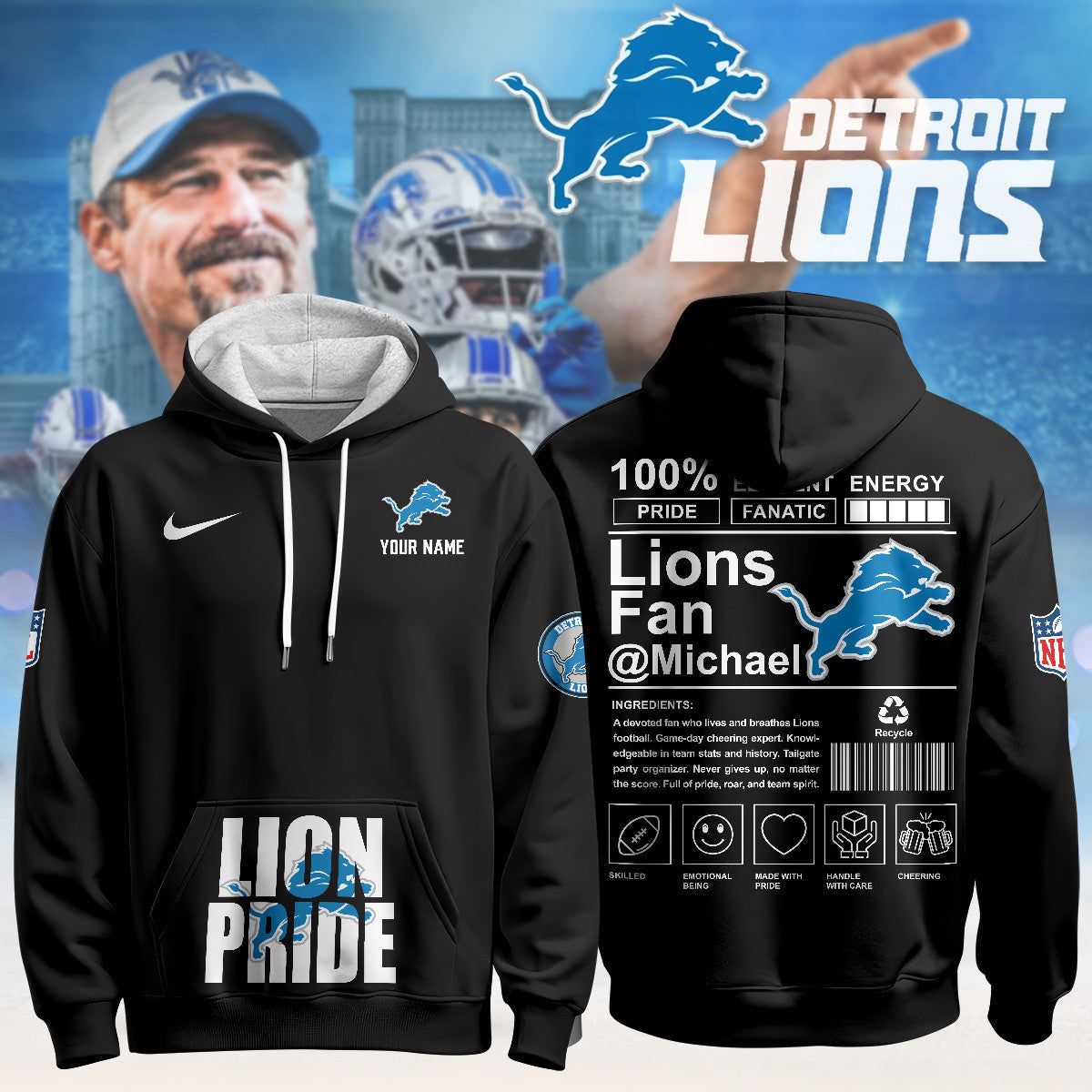 Custom DET Pride Limited Hoodie