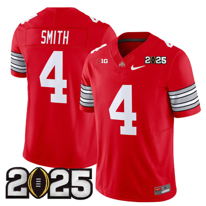 Men's Ohio State Buckeyes 'Heritage Stripe' 2025 CFP Final Patch Vapor Limited Jersey - All Stitched
