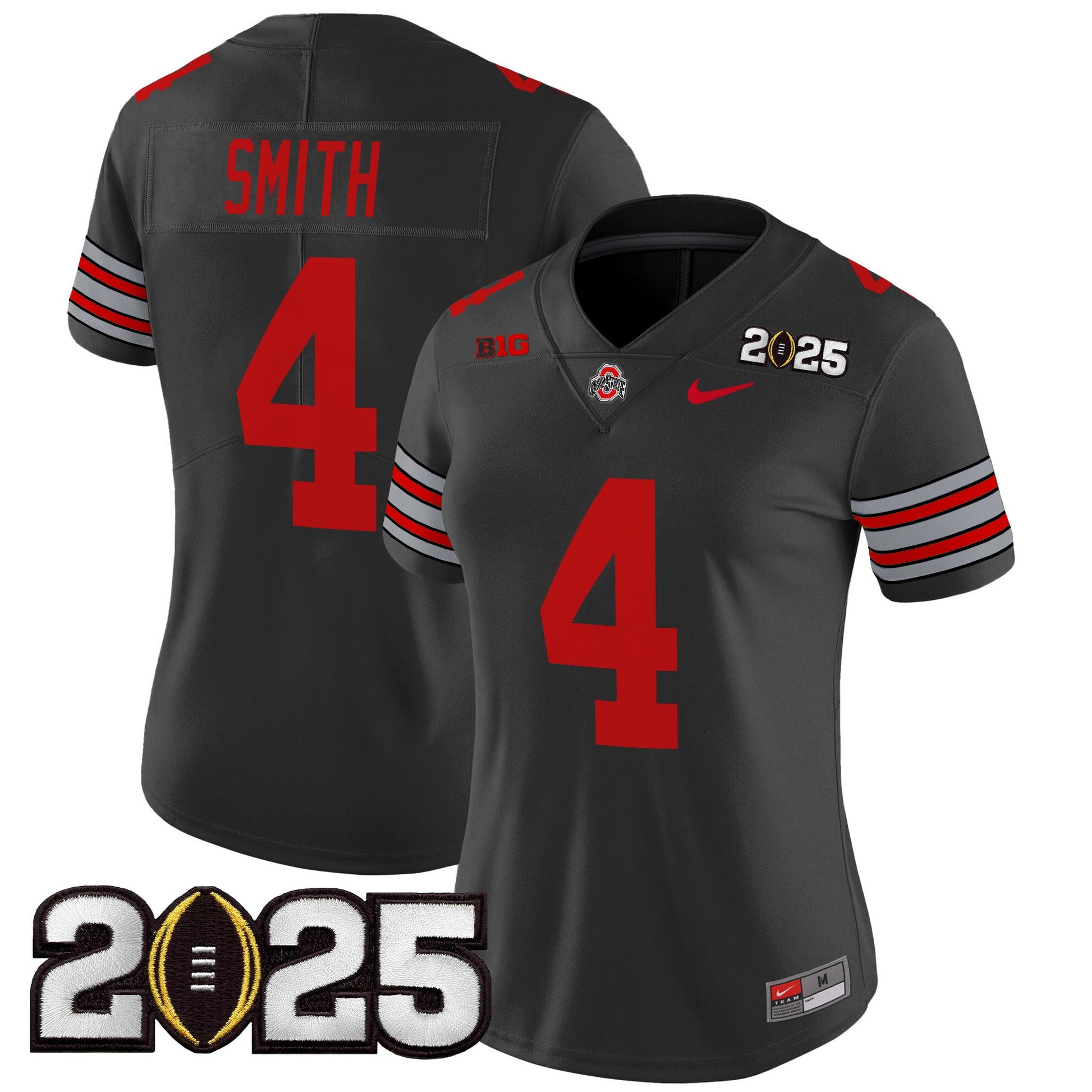 Women's Ohio State Buckeyes 'Heritage Stripe' 2025 CFP Final Patch Vapor Limited Jersey - All Stitched