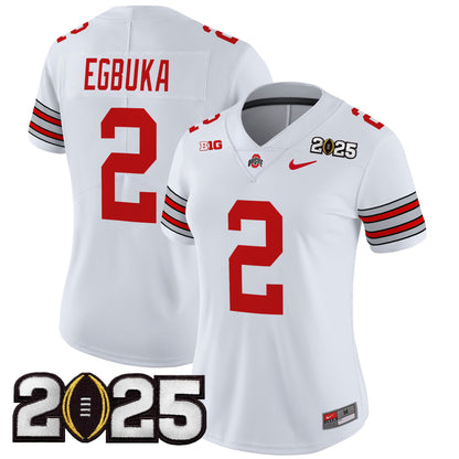 Women's Ohio State Buckeyes 'Heritage Stripe' 2025 CFP Final Patch Vapor Limited Jersey - All Stitched